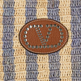 Valentino Garavani Striped raffia shopping bag