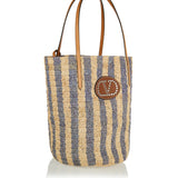 Valentino Garavani Striped raffia shopping bag