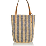 Valentino Garavani Striped raffia shopping bag
