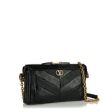 Panthea paneled leather shoulder bag