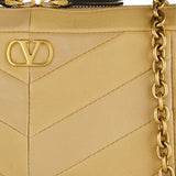 Panthea paneled leather shoulder bag