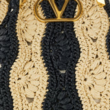 VLogo medium raffia tote bag