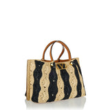 VLogo medium raffia tote bag