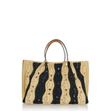 VLogo medium raffia tote bag