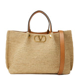 Valentino Garavani Vlogo small raffia tote bag