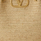 Valentino Garavani Vlogo small raffia tote bag