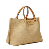 Valentino Garavani Vlogo small raffia tote bag