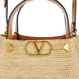 Valentino Garavani VLogo raffia small shopping bag