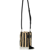 Valentino Garavani Small striped raffia bucket bag