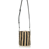 Valentino Garavani Small striped raffia bucket bag