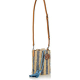 Valentino Garavani Small striped raffia bucket bag
