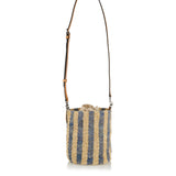 Valentino Garavani Small striped raffia bucket bag