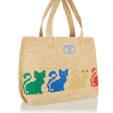 Valentino Garavani Large Embroidered raffia tote bag