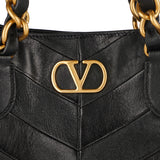VLogo Laseine leather tote bag