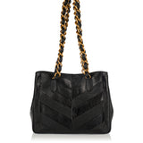 VLogo Laseine leather tote bag