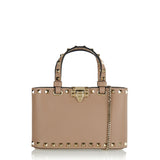 Rockstud mini leather shopping bag