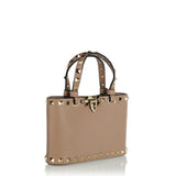 Rockstud mini leather shopping bag