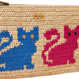 Valentino Garavani Raffiachat raffia clutch with embroidery