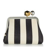 Le Berlingot embellished woven clutch