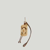 Miu Miu Raffia and leather key ring trick