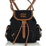 Canvas and leather backpack