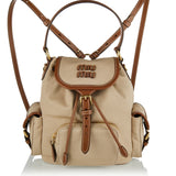 Canvas and leather backpack