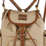 Canvas and leather backpack