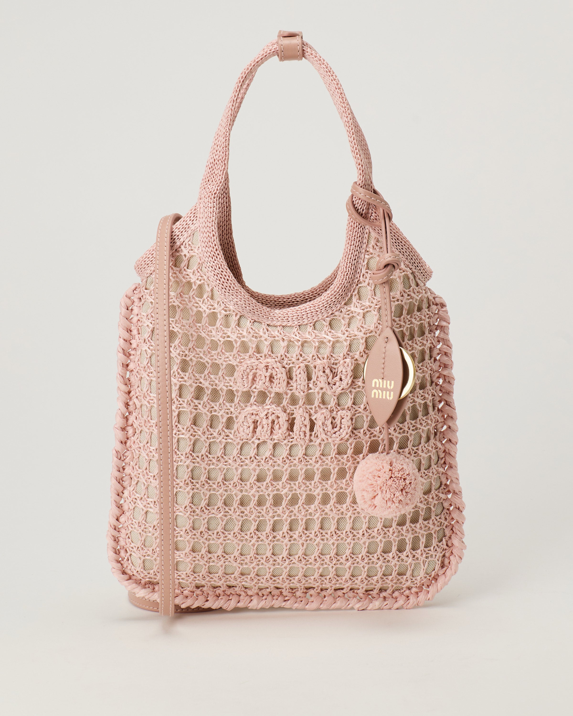 Miu Miu Ivy crochet raffia shoulder bag – Luisa World