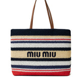Miu Miu Raffia effect woven tote bag