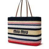 Miu Miu Raffia effect woven tote bag