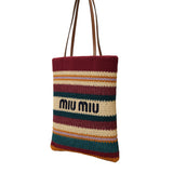 Miu Miu embroidered crochet shopping bag