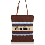 Raffia-effect woven tote