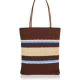 Raffia-effect woven tote