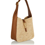Le 5 à 7 supple small raffia shoulder bag