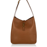 Le 5 à 7 large grained leather shoulder bag