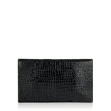 Uptown crocodile-embossed leather pouch