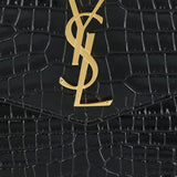 Uptown crocodile-embossed leather pouch