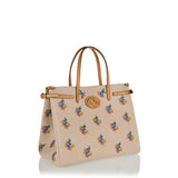 Antibes medium canvas shopping bag with embroidery