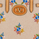 Antibes small canvas shopping bag with embroidery