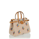 Antibes small canvas shopping bag with embroidery