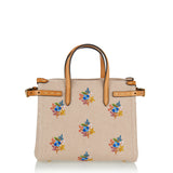 Antibes small canvas shopping bag with embroidery