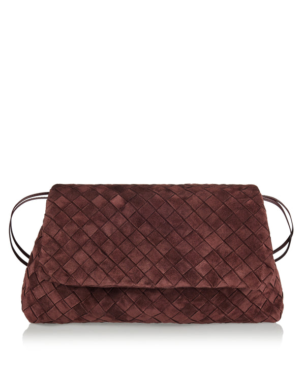 Giorno intrecciato suede pouch