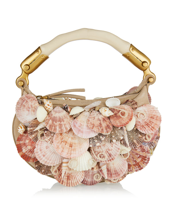 Ébène mini bag with embroidered shells