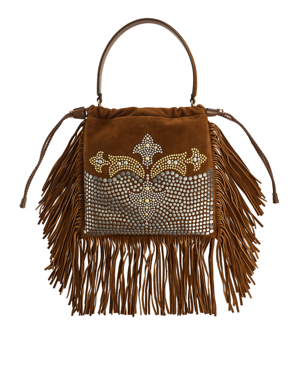 Kalispera medium suede shoulder bag