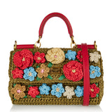 My Sicily raffia crochet handbag
