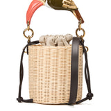Chloé Tropicus small leather trimmed bucket bag