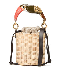 Chloé Tropicus small leather trimmed bucket bag