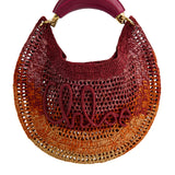 Chloé Summer Banana leather embroidered raffia tote bag