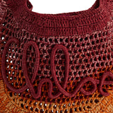 Chloé Summer Banana leather embroidered raffia tote bag