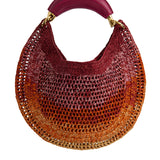 Chloé Summer Banana leather embroidered raffia tote bag